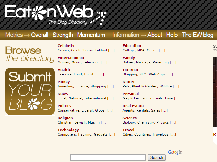 Screenshot of the Eatonweb Portal