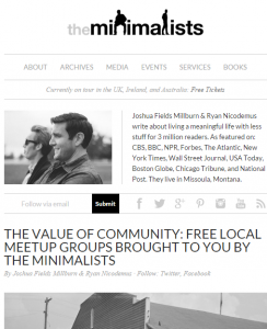 Screenshot of The Minimalists, a Popular Blog
